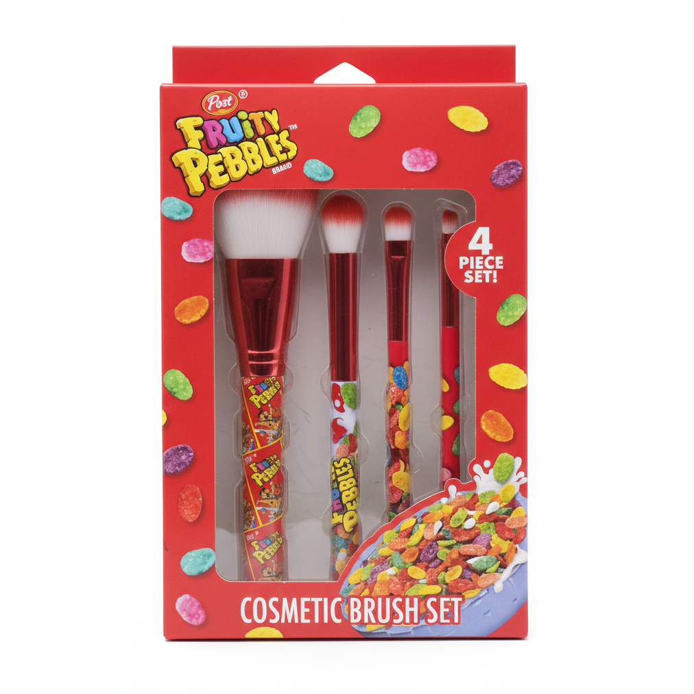 4-PIECE POST FRUITY PEBBLES BRUSH SET