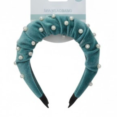 13+ FASHION HAIRBAND GREEN WITH PEARL