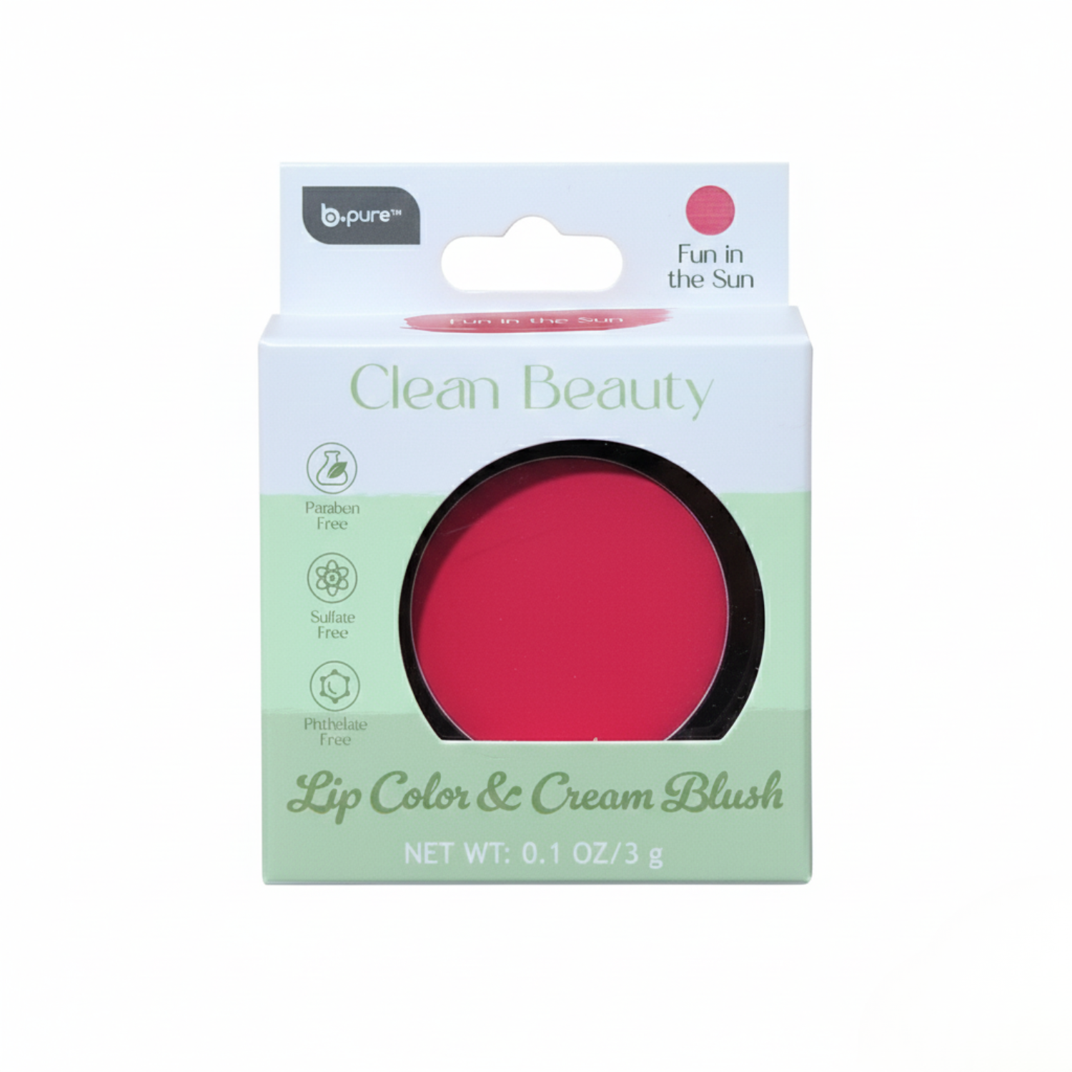 BPURE CLEAN BEAUTY LIP/CREAM BLUSH FUN IN THE SUN FS-378