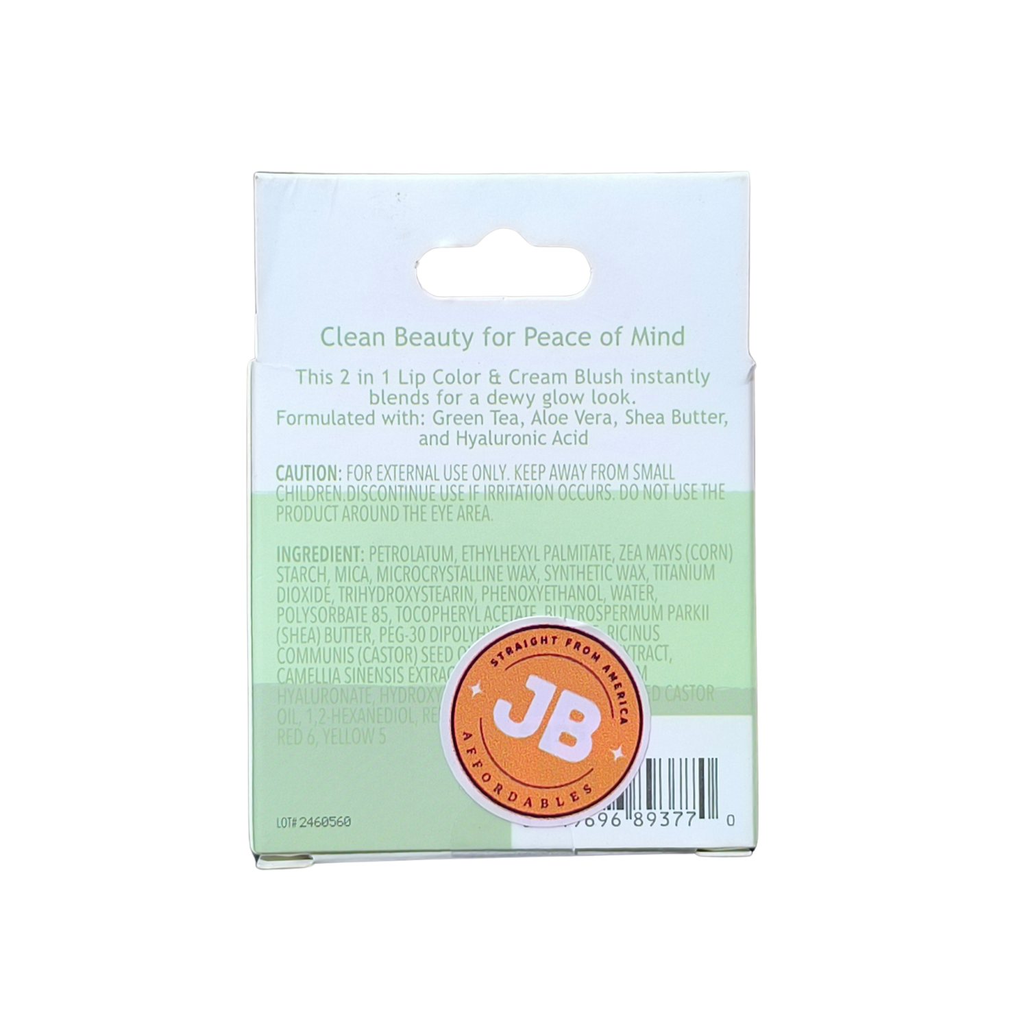 BPURE CLEAN BEAUTY LIP/CREAM BLUSH FUN IN THE SUN FS-378 - Image 2