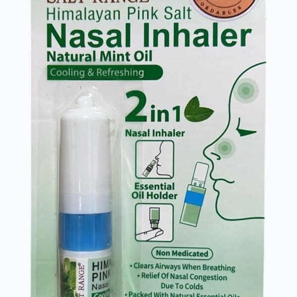 SALT RANGE HIMALAYAN PINK SALT NASAL INHALER NATURAL MINT OIL 2in1 2ml