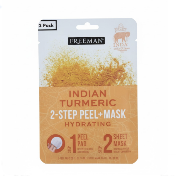 FREEMAN INDIAN TURMERIC 2 STEP PEEL & MASK HYDRATING 2 SHEET MASK