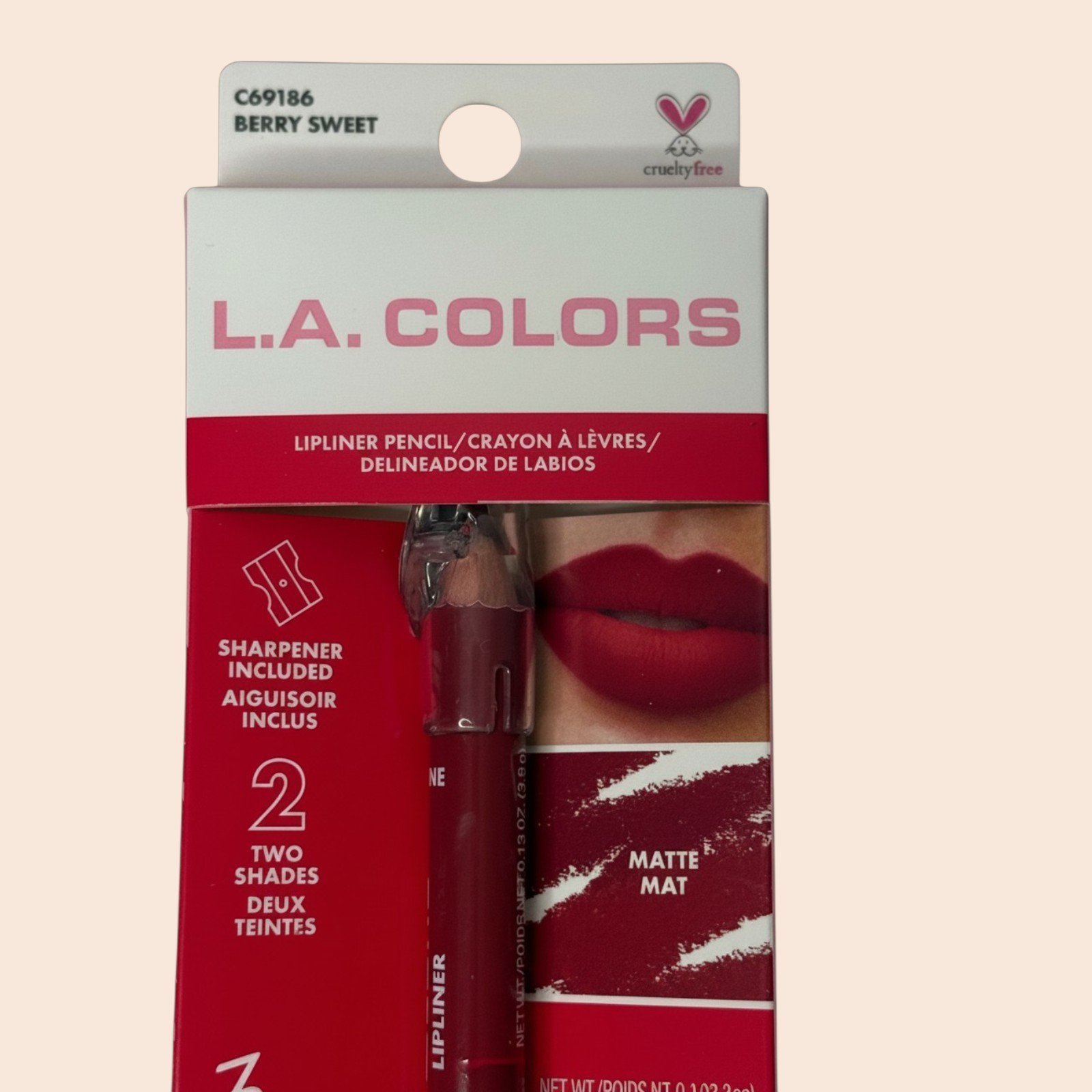LA COLORS LIP LINER PENCIL BERRY SWEET C69186 - Image 4