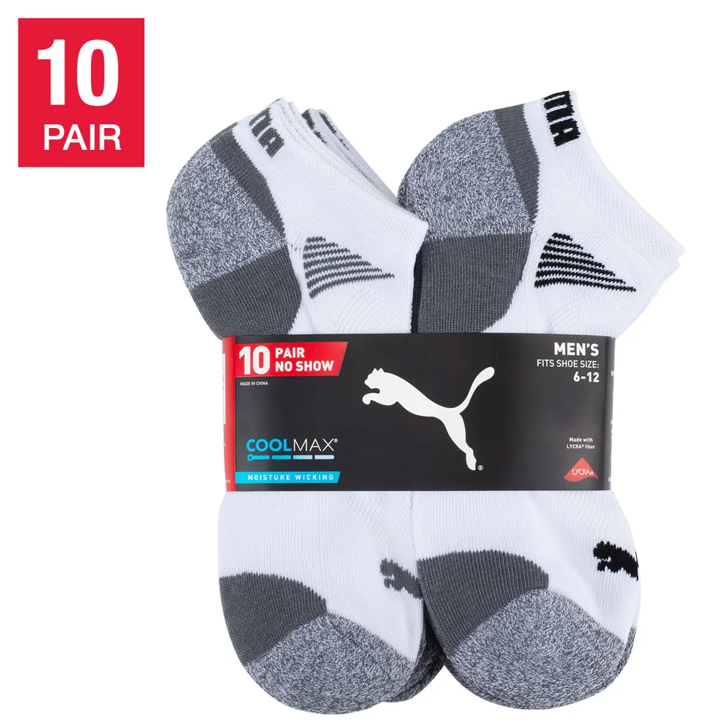 PUMA Men's No Show Sock, 10-pair Item #8021