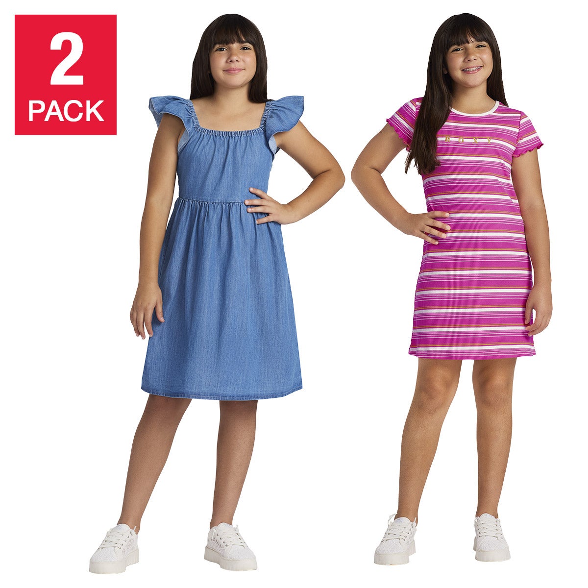 Roxy Youth 2Pack Dress PinkBlue Large Item #2090 - Image 10