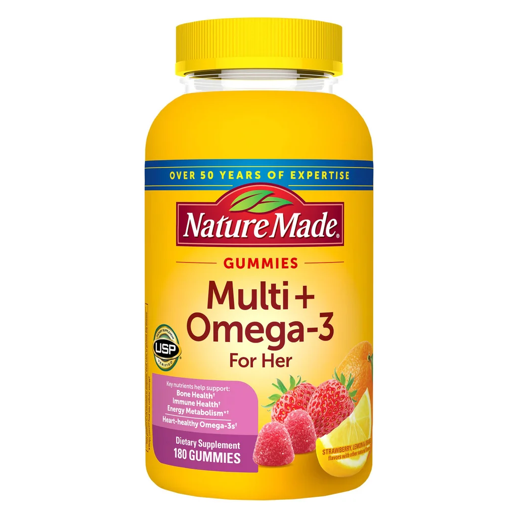 Nature Made Multivitamin for Her + Omega Gummies, 180 Gummies