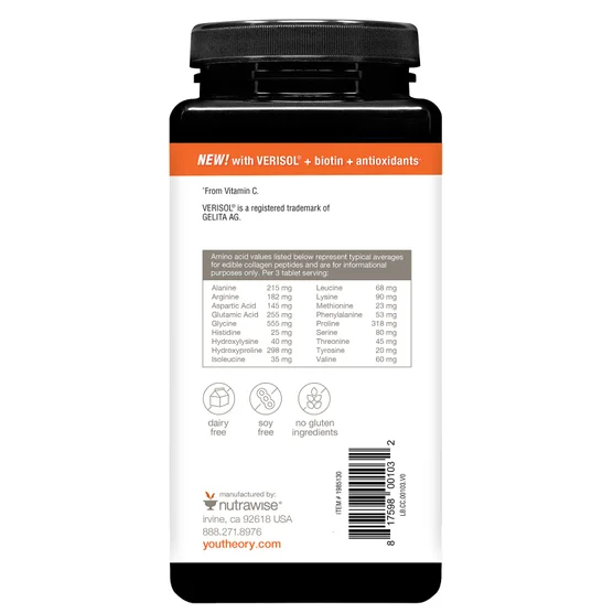Youtheory Concentrated Effect Verisol Collagen with Biotin, 345 Count - Image 2