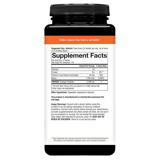 Youtheory Concentrated Effect Verisol Collagen with Biotin, 345 Count - Image 4