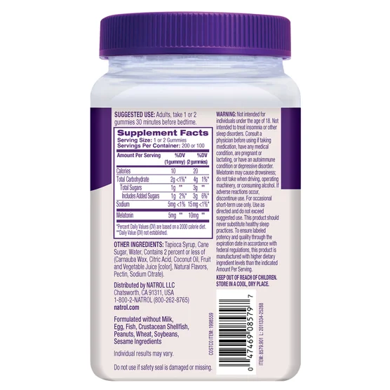 Natrol Melatonin 10mg Gummies, 200ct - Image 3