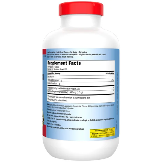 Kirkland Signature Glucosamine with MSM, 375 Tablets - Image 2