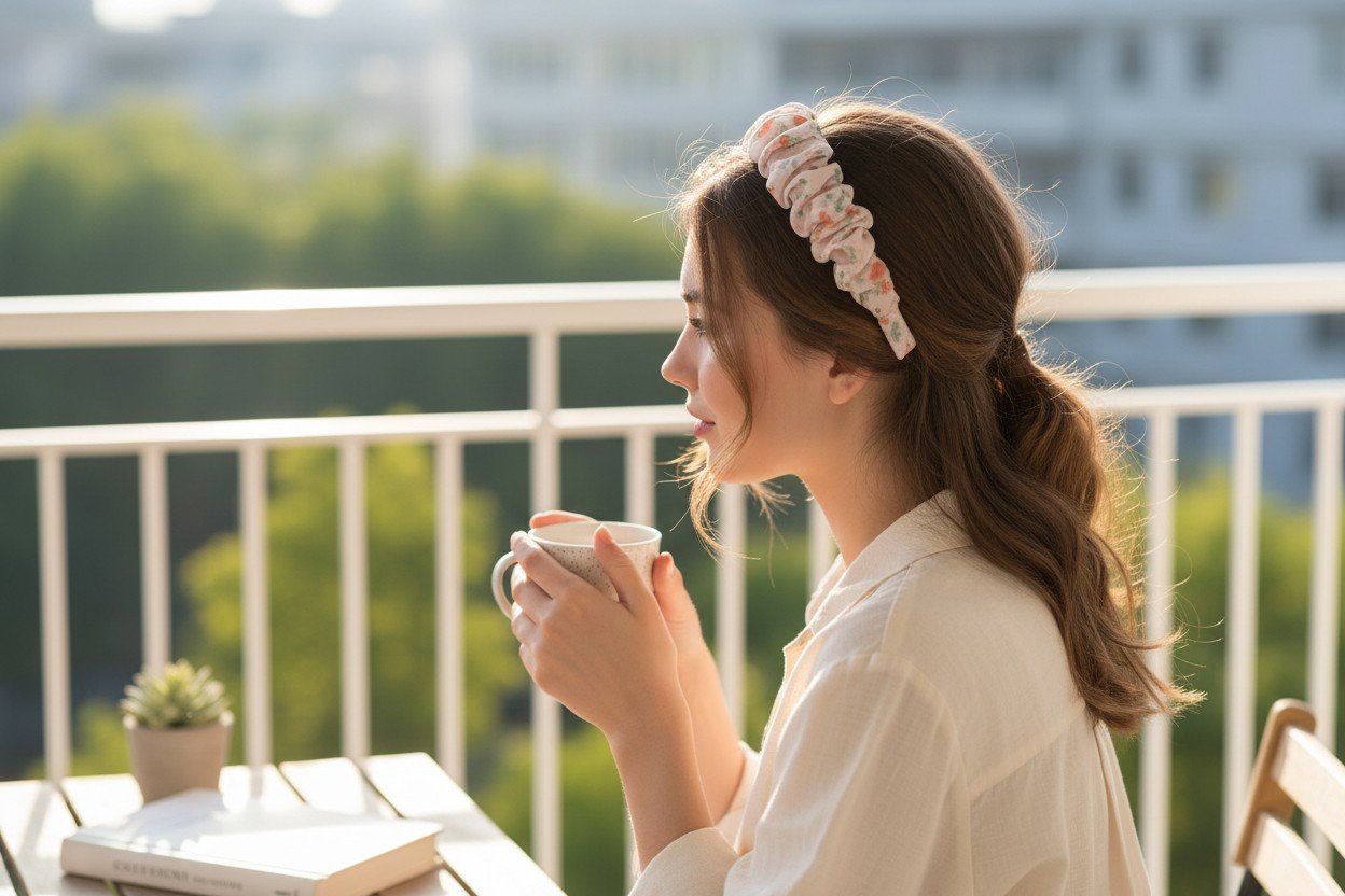 13+ FASHION HAIRBAND FLORAL PINK FH-771 - Image 2