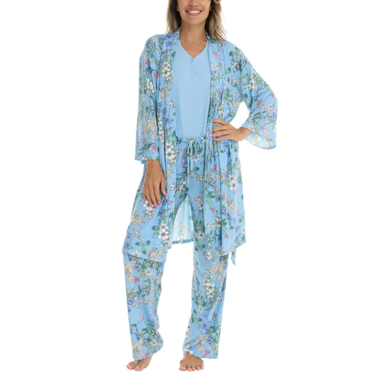 Flora Nikrooz Women's 3-piece PJ Set (blue & pink set) Calvin Klein Men’s Reversible Belt Size XL/TG (42-44) Item #2016 - Image 2