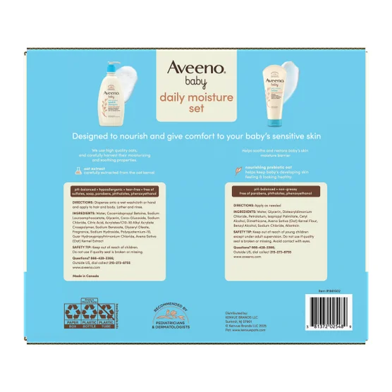 Aveeno Baby Moisture Set, 2 Wash & Shampoo + Lotion, 44 fl oz - Image 2