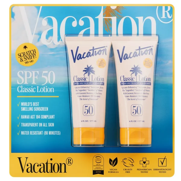 Vacation Classic Sunscreen Lotion, SPF 50, 6 fl oz Duo  Item #3026