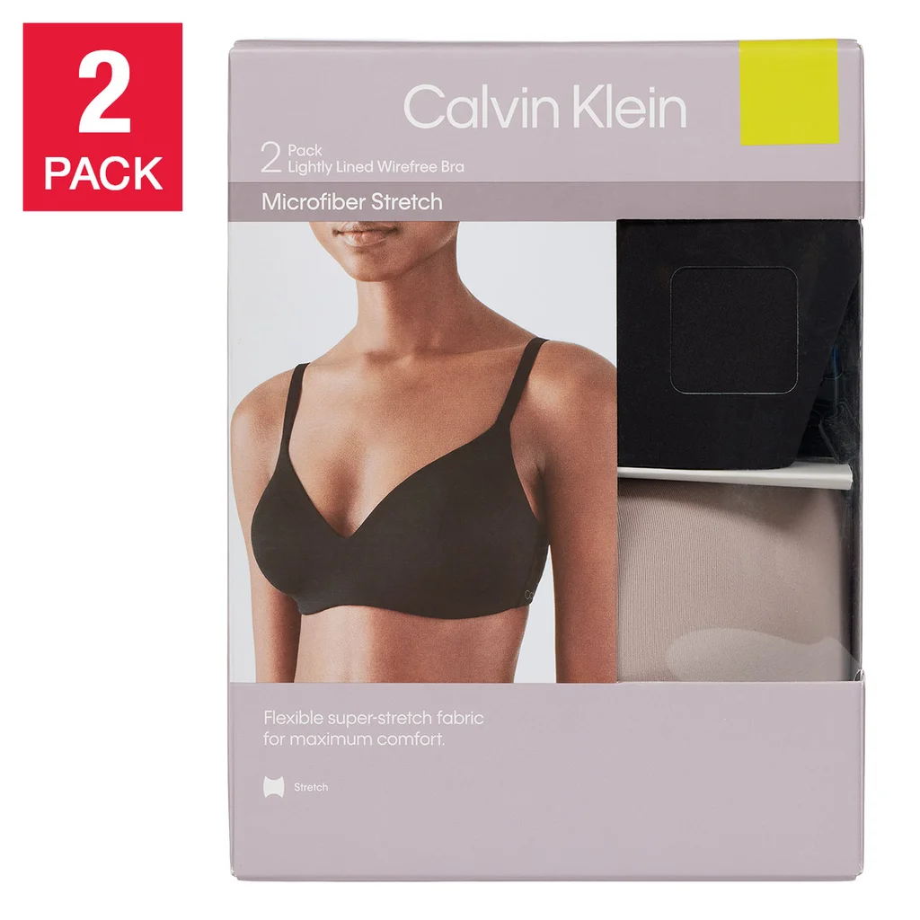 Calvin Klein Women's Wirefree Bra, 2-pack