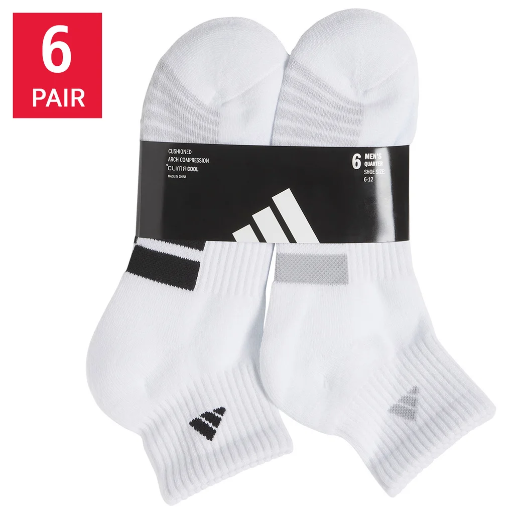 Adidas Men's Quarter Sock, 6-pairs Item #8024 - Image 8