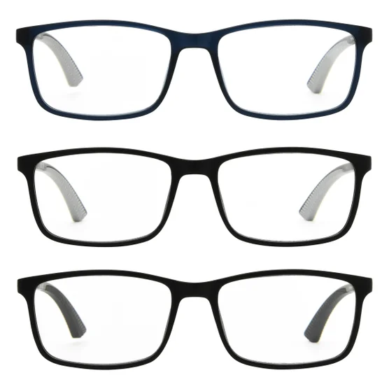 Design Optics by Foster Grant #666 Classic Plastic Rectangle Reading Glasses, 3-pack - Image 2