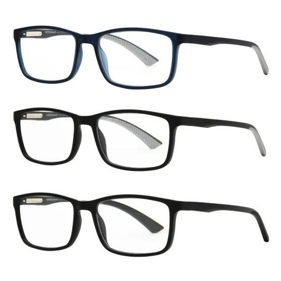 Design Optics by Foster Grant #666 Classic Plastic Rectangle Reading Glasses, 3-pack - Image 3