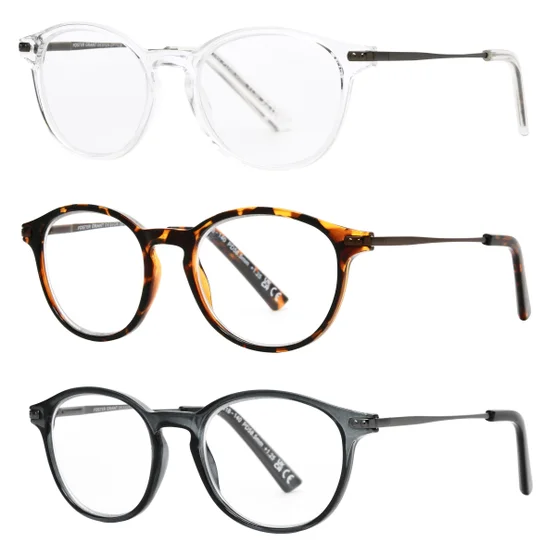 Design Optics by Foster Grant #809 Classic Plastic Round Reading Glasses, 3-pack - Image 3