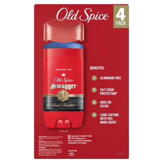 Old Spice Swagger Scent Boosted Aluminum Free Deodorant, 3 oz, 4-pack - Image 2