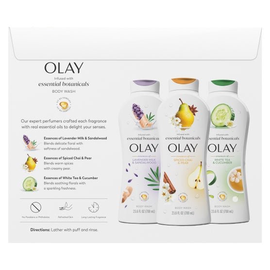 Olay Essential Botanical Body Wash, 23.6 fl oz, 3-pack - Image 2