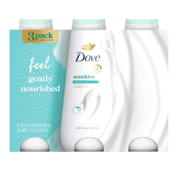 Dove Sensitive Body Wash, 23 fl oz, 3-pack