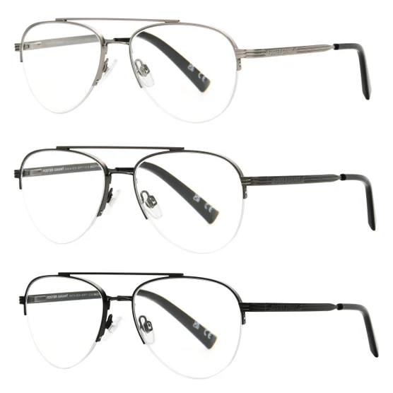Design Optics by Foster Grant #760 Semi-Rim Aviator Reading Glasses, 3-pack - Image 3