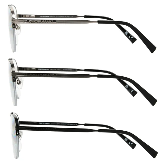 Design Optics by Foster Grant #760 Semi-Rim Aviator Reading Glasses, 3-pack - Image 4
