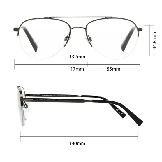 Design Optics by Foster Grant #760 Semi-Rim Aviator Reading Glasses, 3-pack - Image 5