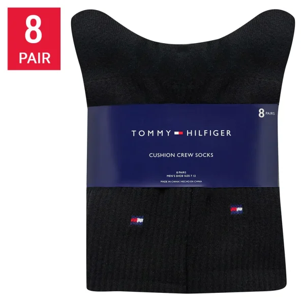 Tommy Hilfiger Men's Casual Crew Sock, 8-pairs