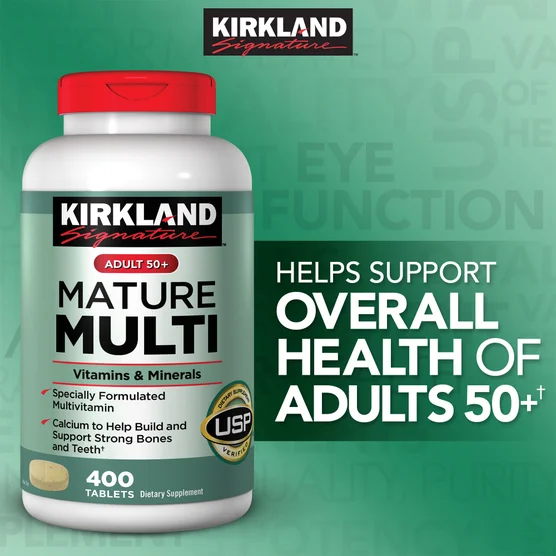 Kirkland Signature Adult 50+ Mature Multi Vitamins & Minerals, 400 Tablets - Image 3