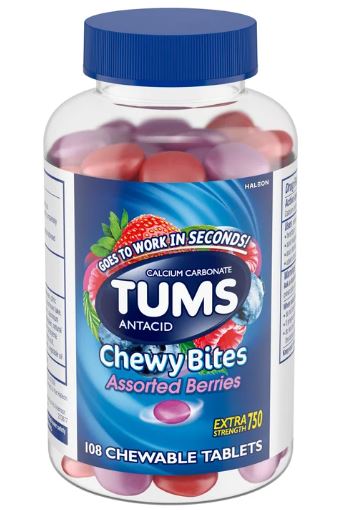 TUMS Antacid Chewy Bites Assorted Berries, 108 Chewable Tablets  Item #4021