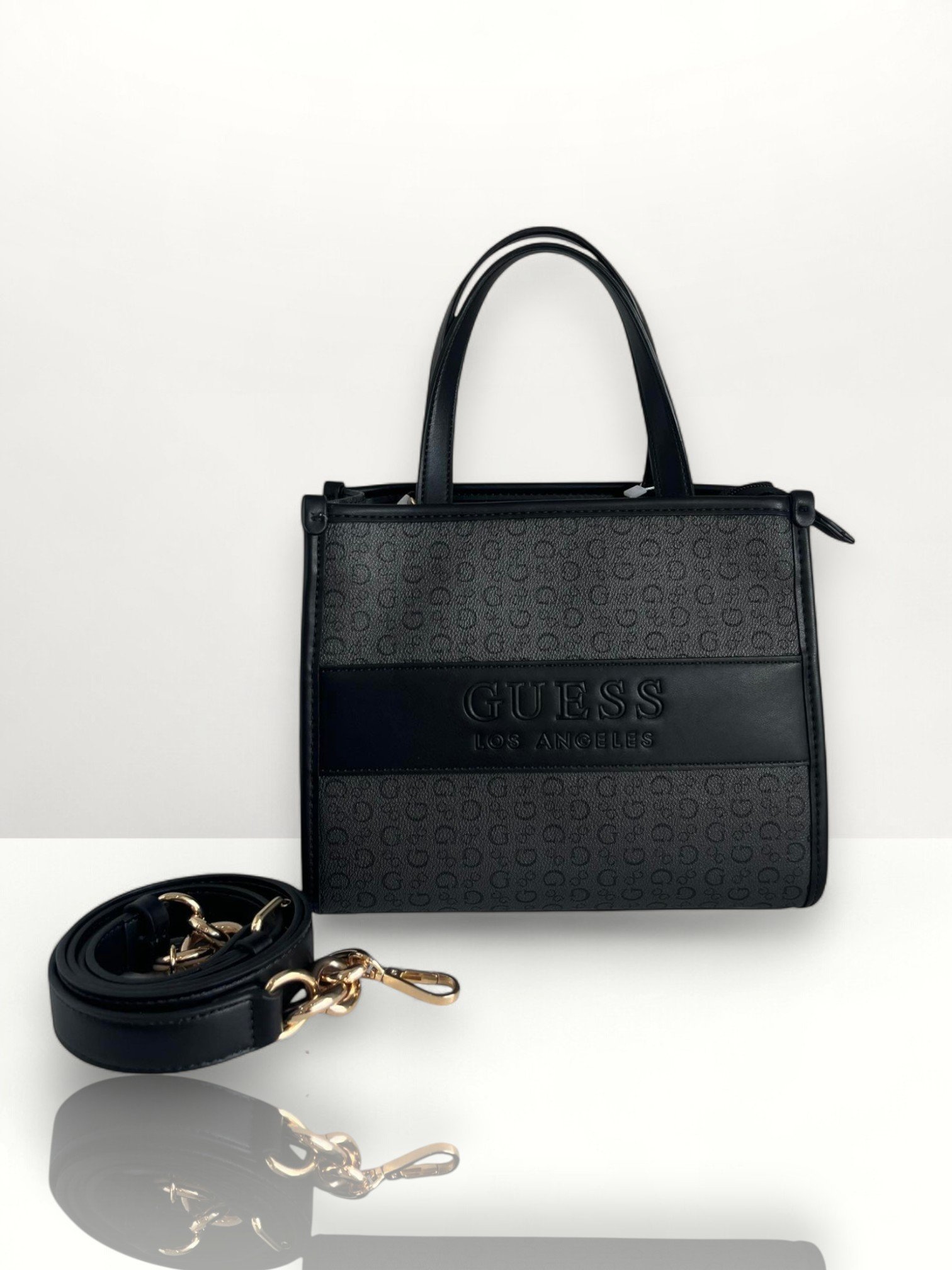 Guess Satchel Bag Coal Devlon SG962206