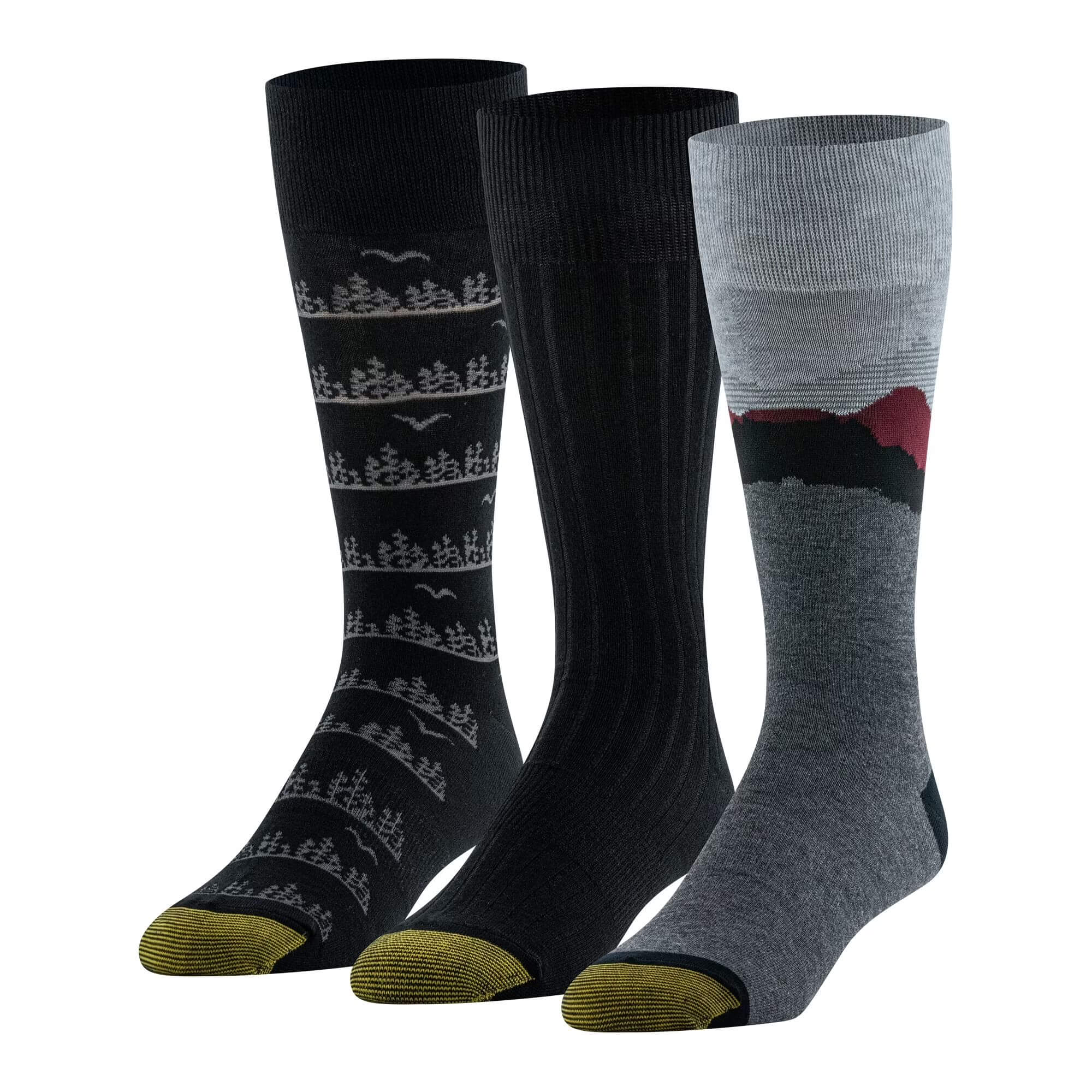 GoldToe Edition Mens Blueridge Crew Socks Assorted, 3 Pack Item 6001