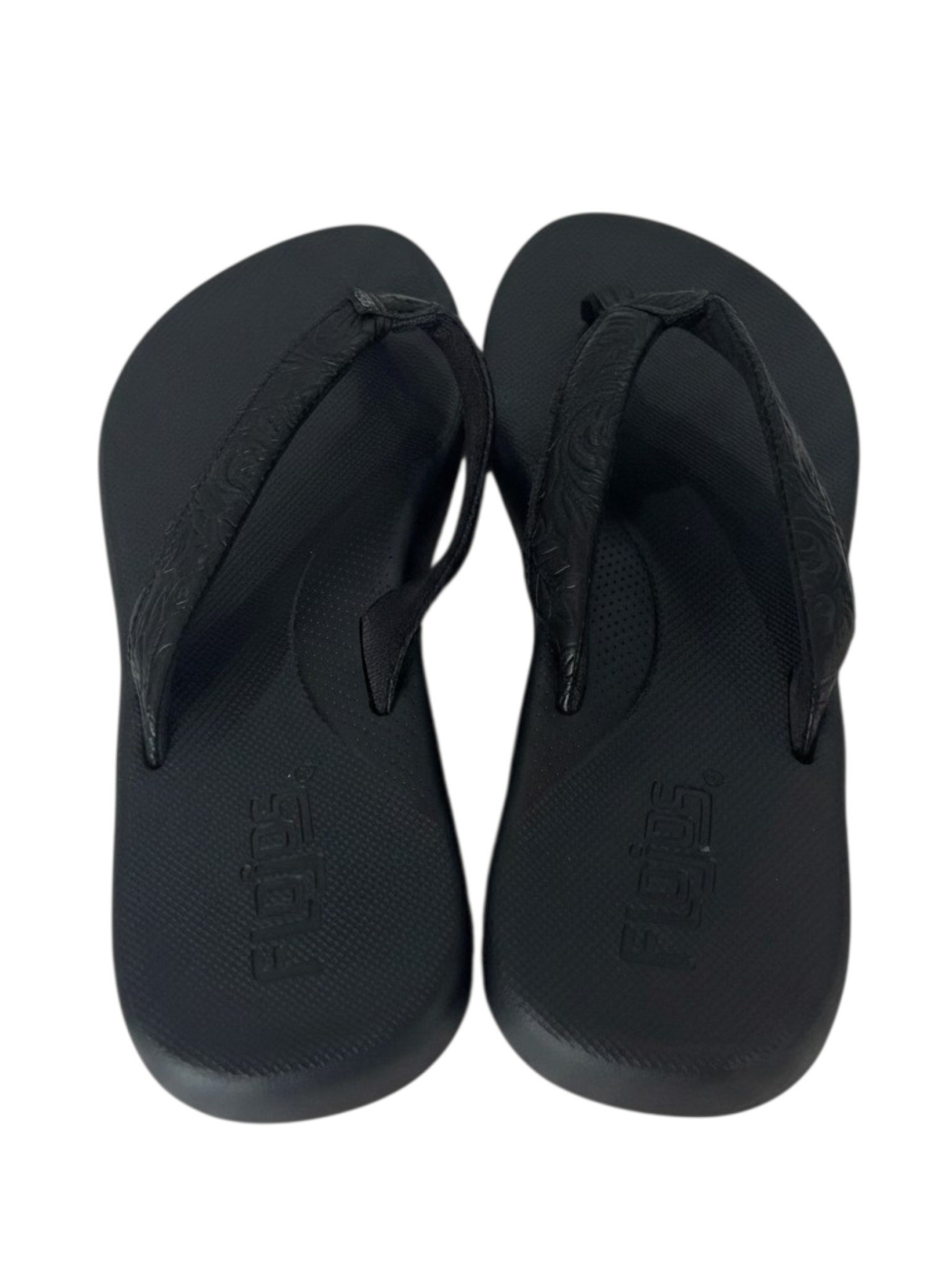 Flojos Memory Foam Flip Flops Black Artisan Size 6 - Image 3