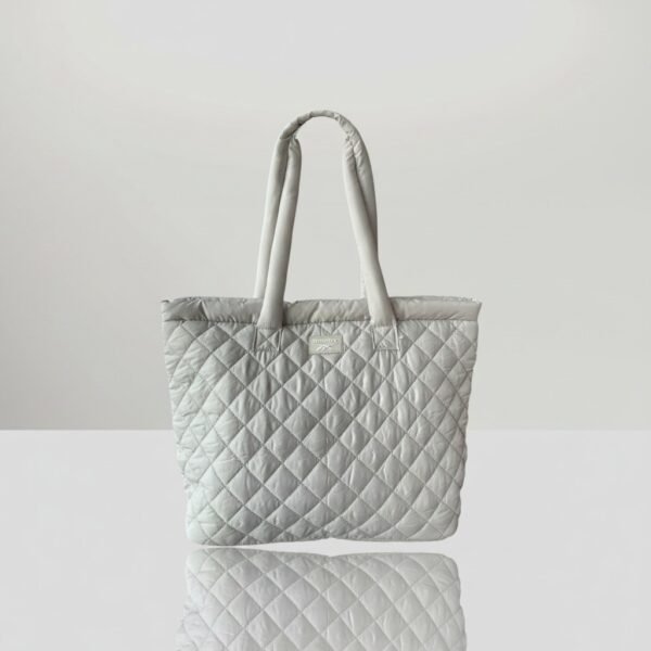 Reebok Barbara Quilted Shoulder Cream Tote Bag