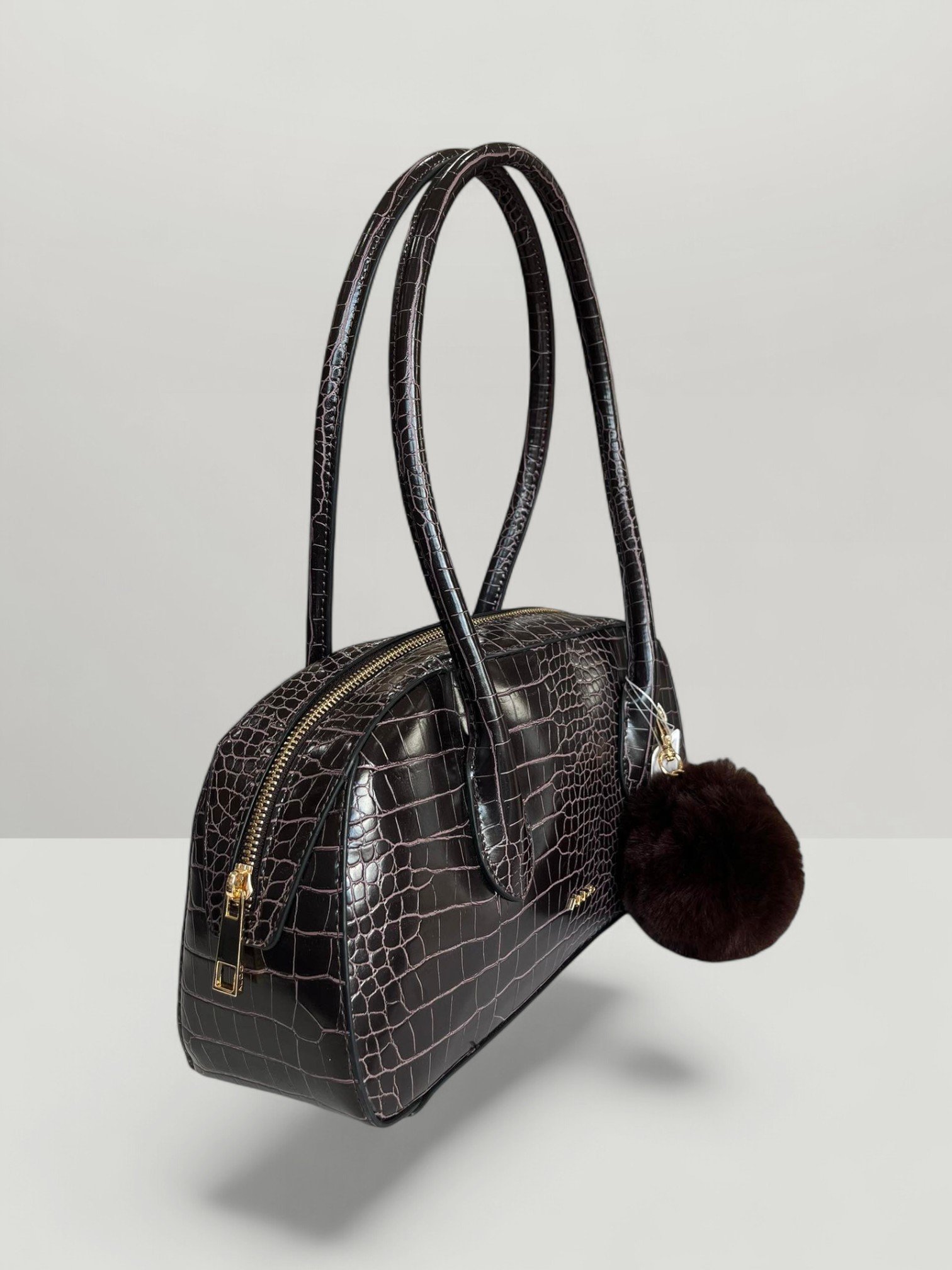 Aldo Baguette Bag Croc Style Wine Red - Image 2
