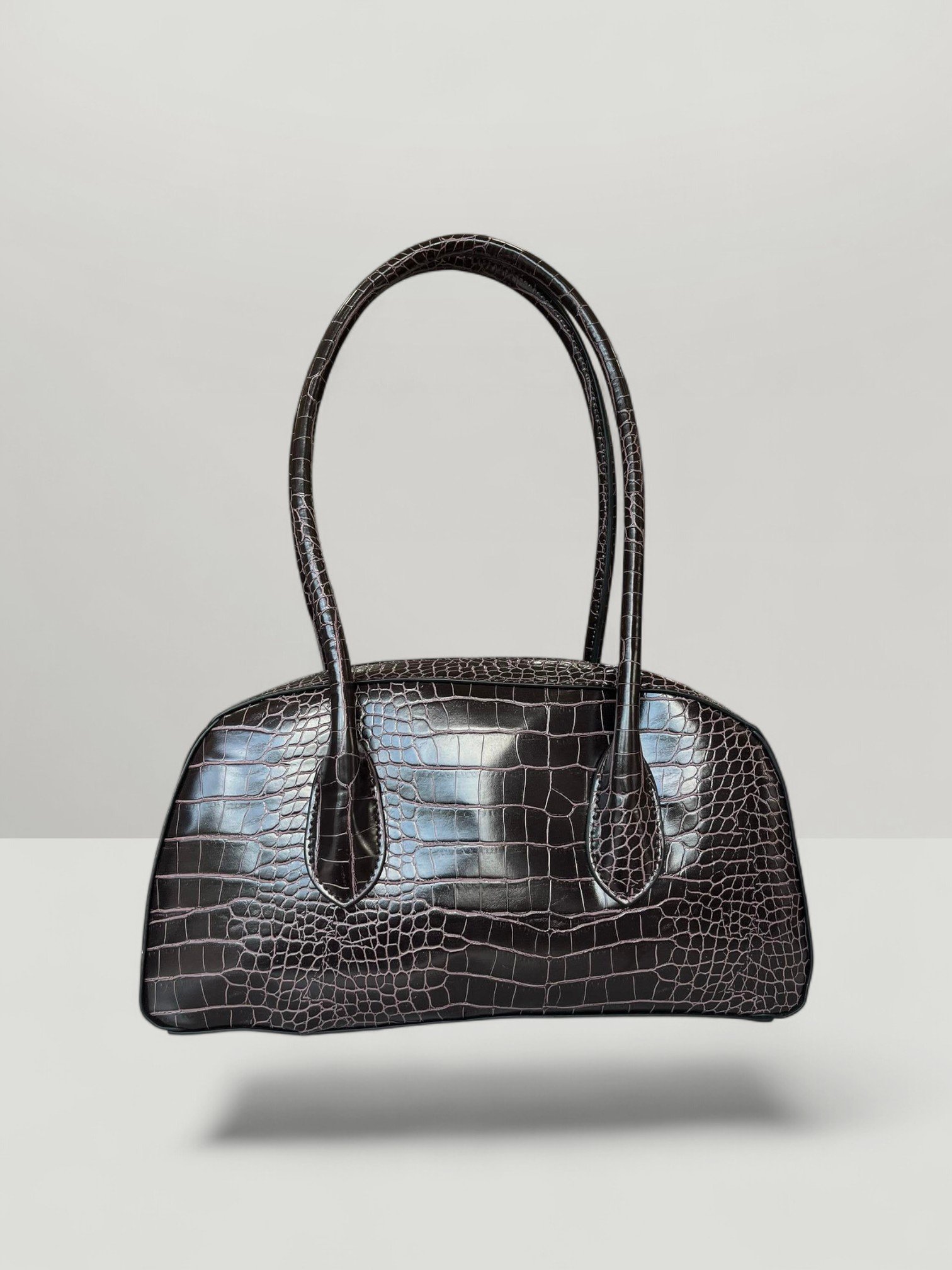 Aldo Baguette Bag Croc Style Wine Red - Image 3