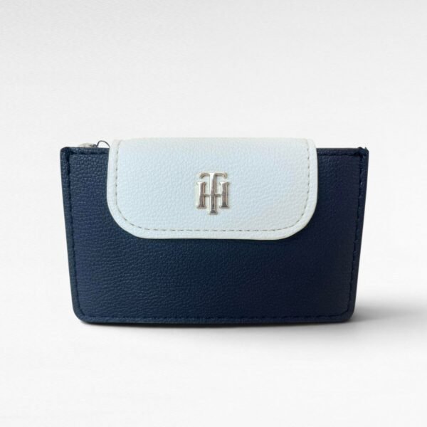 Tommy Hilfiger Flap Cardholder Leather Navy/White Monogram