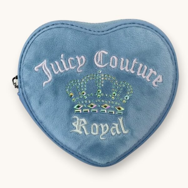 Juicy Couture Coin Purse Kingdom Heart Shape Dusty Blue