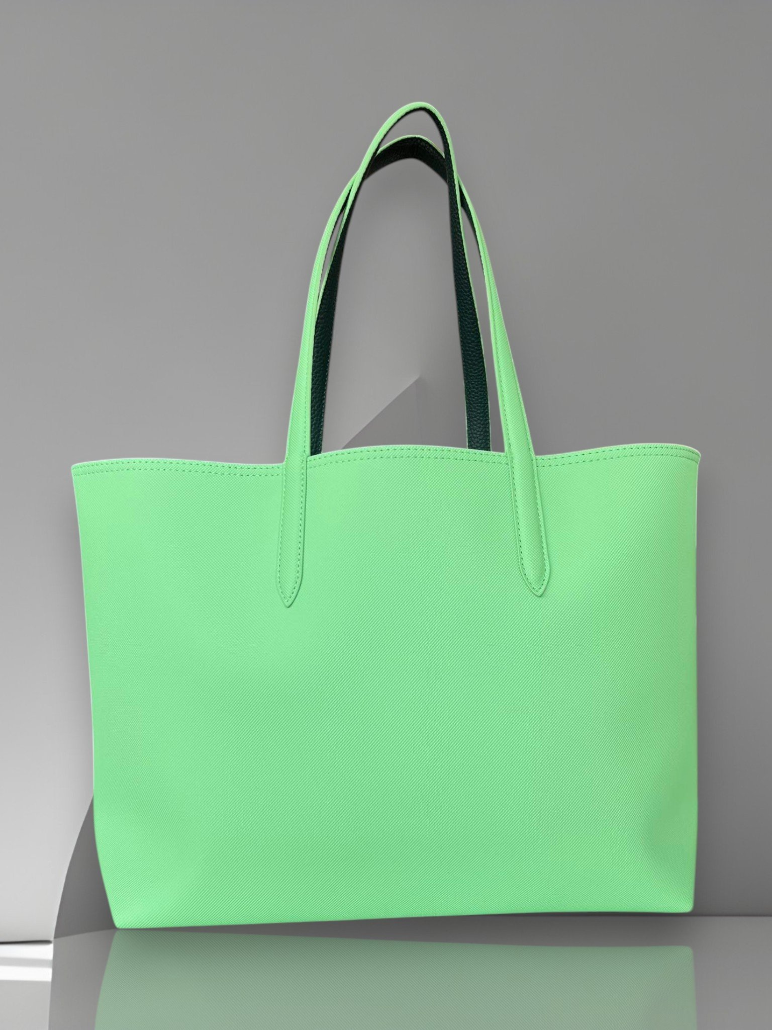Lacoste Reversible Tote Bag Light Green and Dark Green Color - Image 3