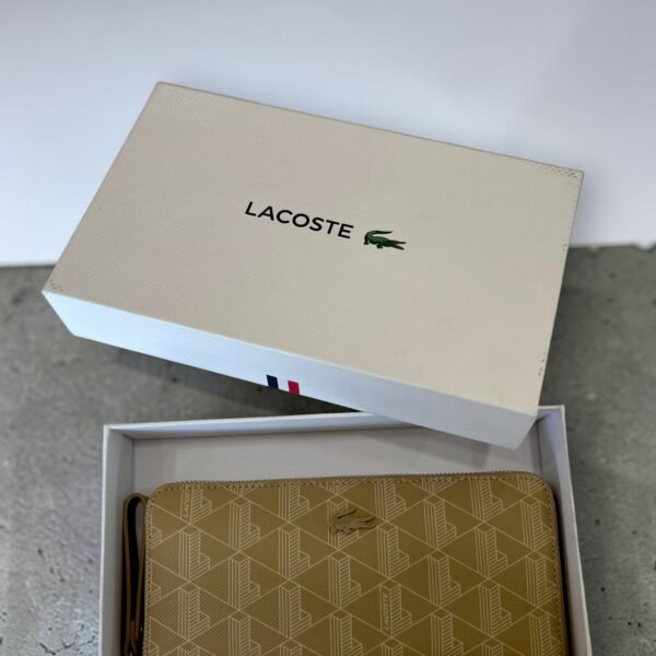Lacoste Long Wallet All Zip Leather Viennois Beige