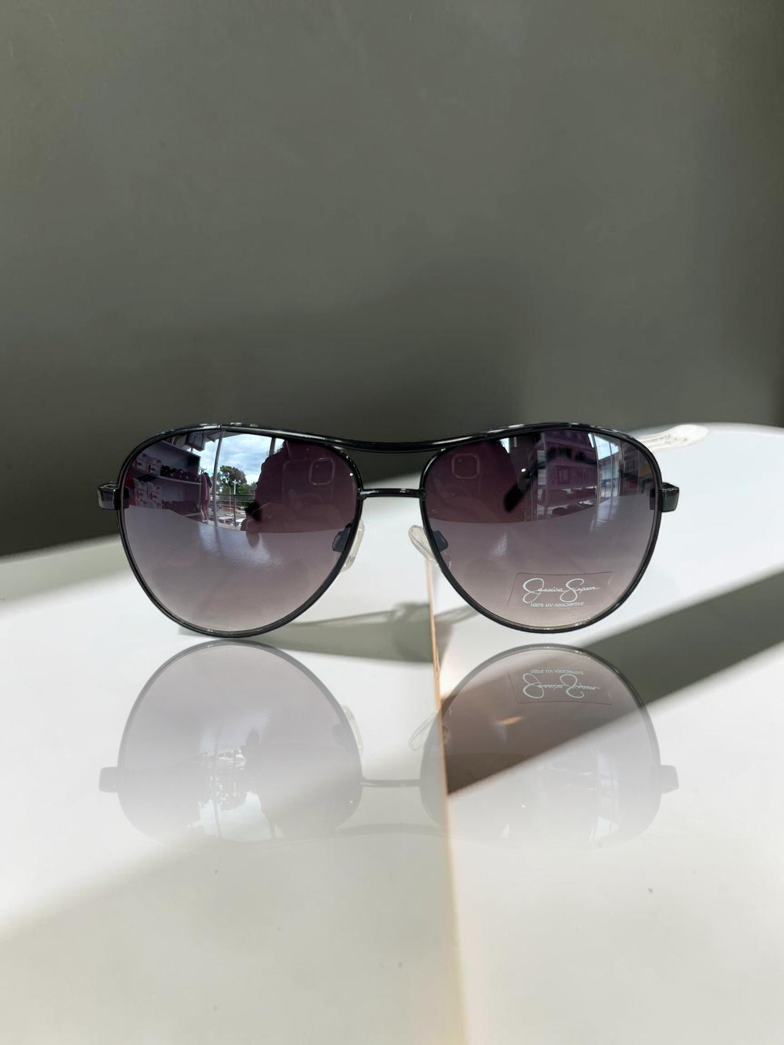 Jessica Simpson Women Sunglasses Black Aviator