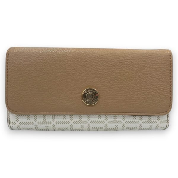 Tommy Hilfiger Long Wallet Leather Brown/White