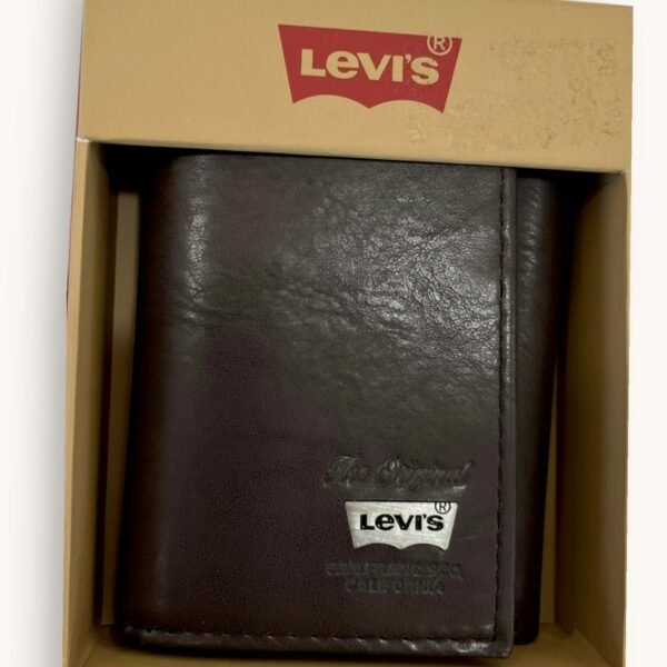 Levi's Men's Wallet Leather Trifold Brown