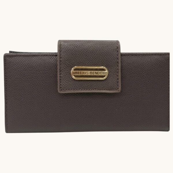 Alexis Bendel Long Wallet Slim Bifold Dark Brown