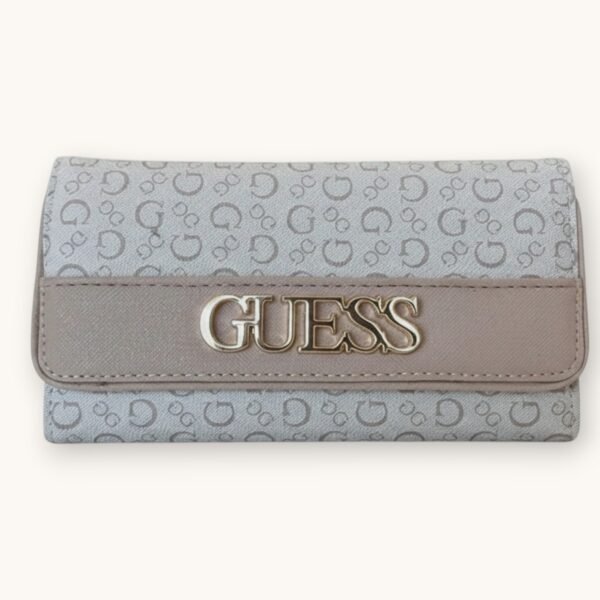 Guess Long Wallet Leather Blush Pink Printed Logo