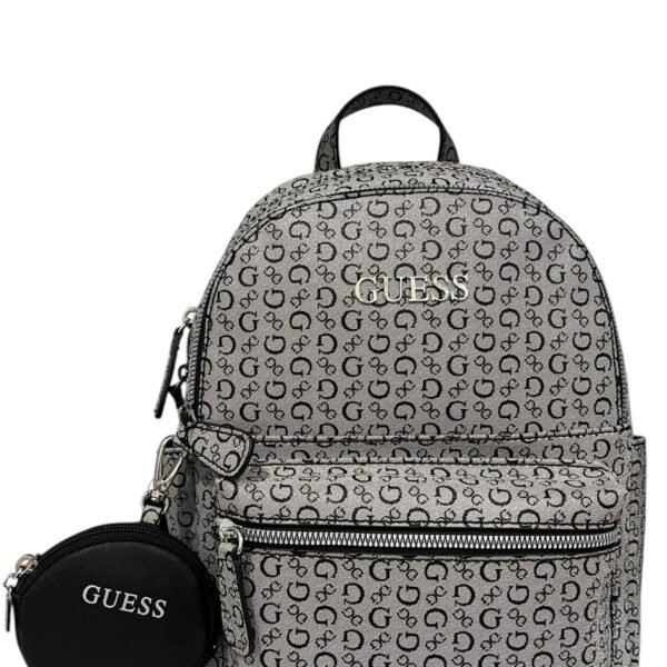 Guess Backpack Leather Gray Black Printed G