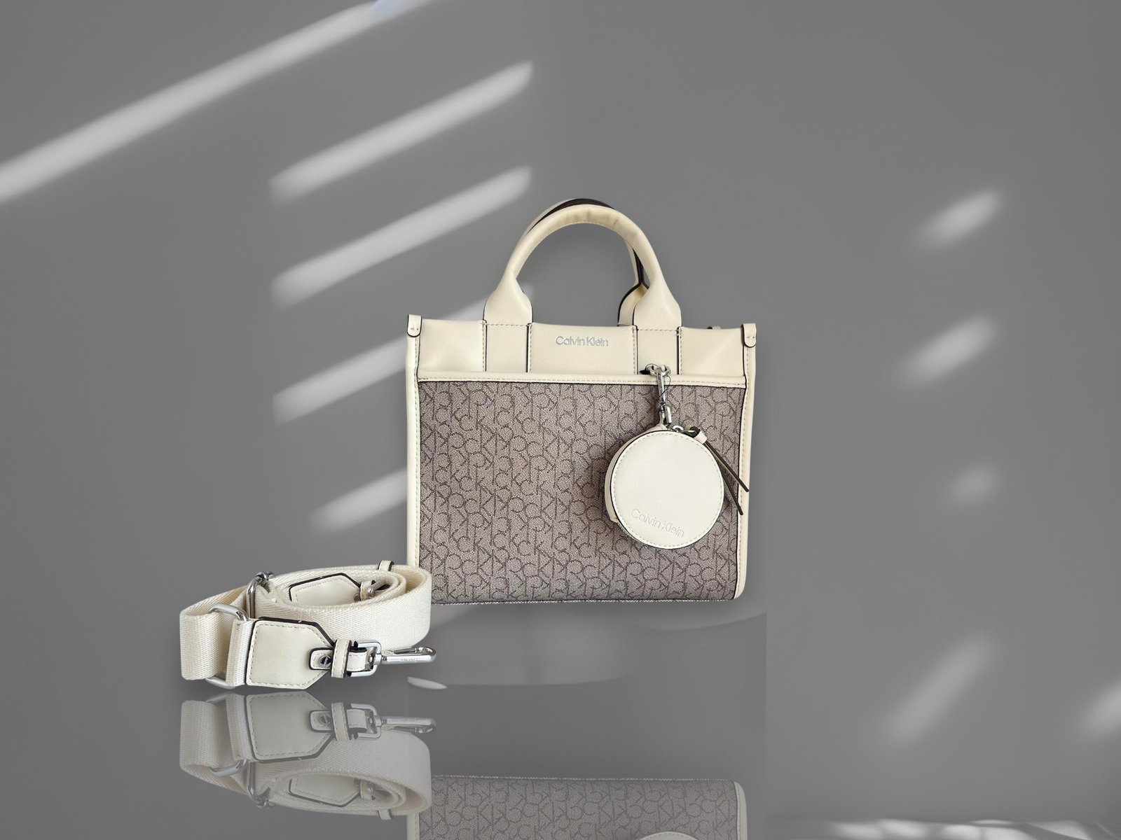 Calvin Klein Booktote 2way Bag Almond White