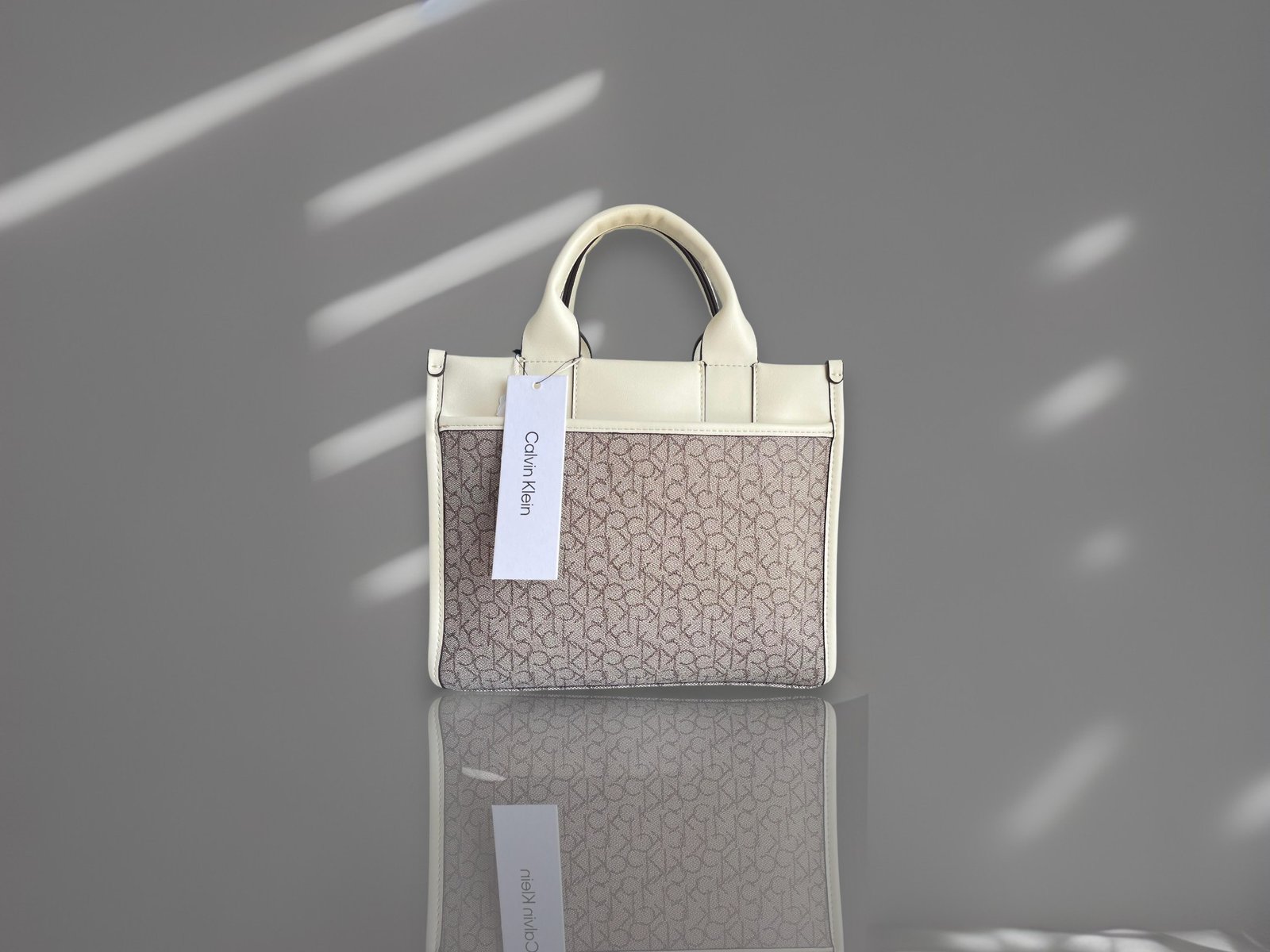 Calvin Klein Booktote 2way Bag Almond White - Image 3